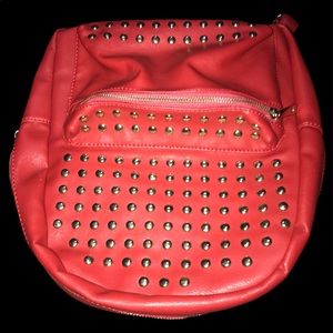 Red Studded backpack